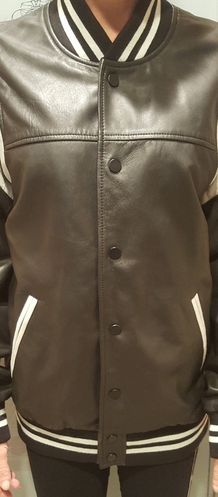 Barneys NY Leather Jacket NWT mens large ..